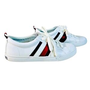 TOMMY HILFIGER Lireai Fashion Sneakers, Women's,‎ White & Striped, Size 9 Medium